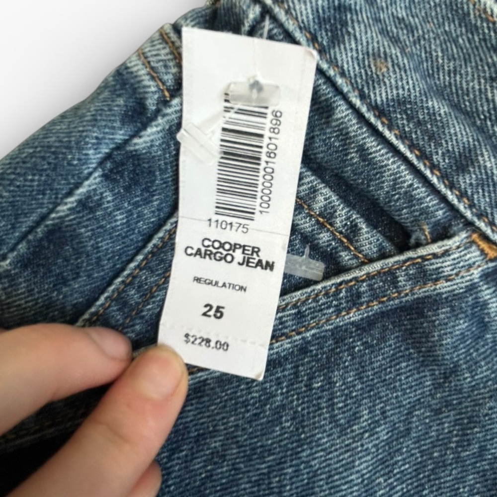Agolde Cooper Cargo Jean Regulation Blue Medium Wash Size 25 Women’s NEW - Picture 5 of 10